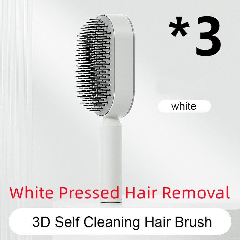 Self Cleaning Hair Brush For Women Comb Anti-Static Hairbrush - TrendsfashionIN