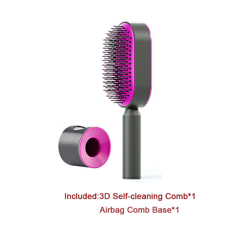 Self Cleaning Hair Brush For Women Comb Anti-Static Hairbrush - TrendsfashionIN
