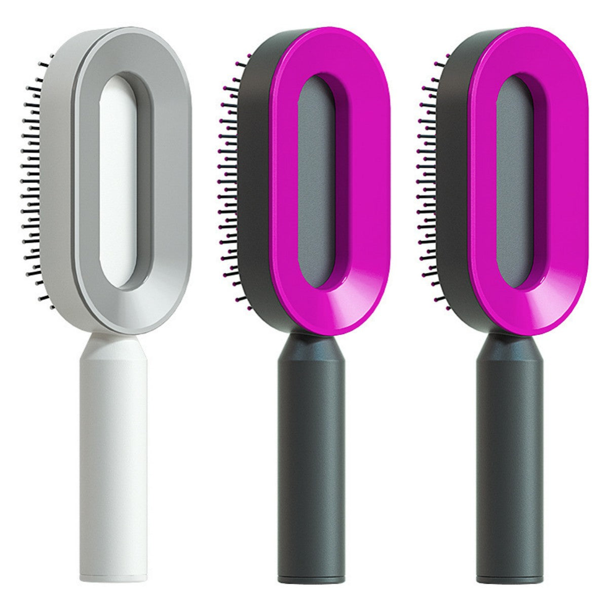 Self Cleaning Hair Brush For Women Comb Anti-Static Hairbrush - TrendsfashionIN