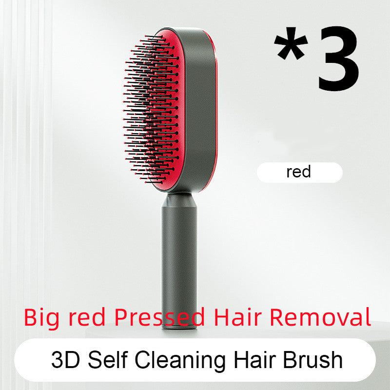 Self Cleaning Hair Brush For Women Comb Anti-Static Hairbrush - TrendsfashionIN