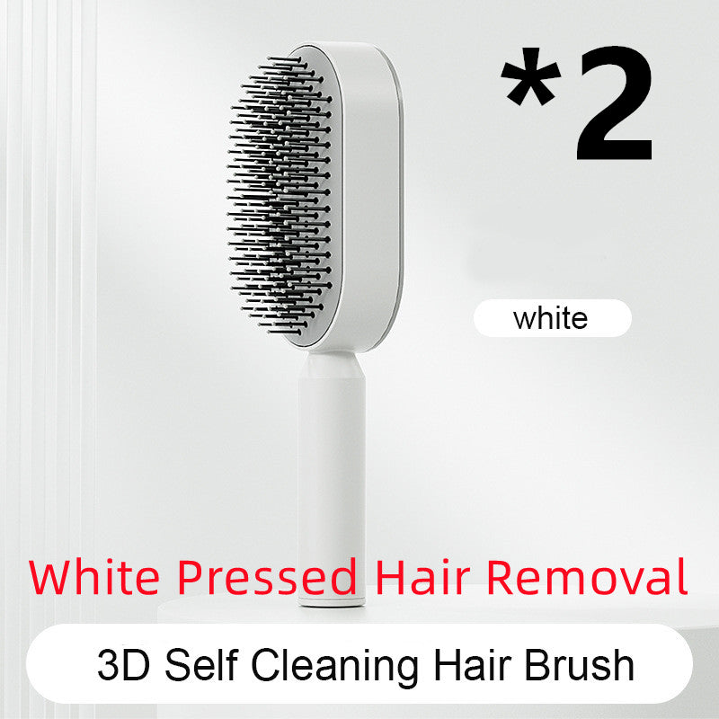 Self Cleaning Hair Brush For Women Comb Anti-Static Hairbrush - TrendsfashionIN