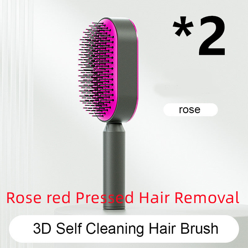 Self Cleaning Hair Brush For Women Comb Anti-Static Hairbrush - TrendsfashionIN