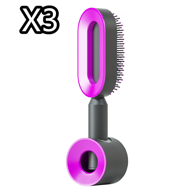 Self Cleaning Hair Brush For Women Comb Anti-Static Hairbrush - TrendsfashionIN