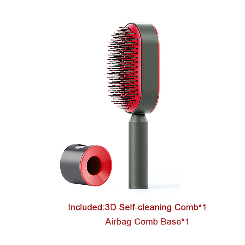 Self Cleaning Hair Brush For Women Comb Anti-Static Hairbrush - TrendsfashionIN