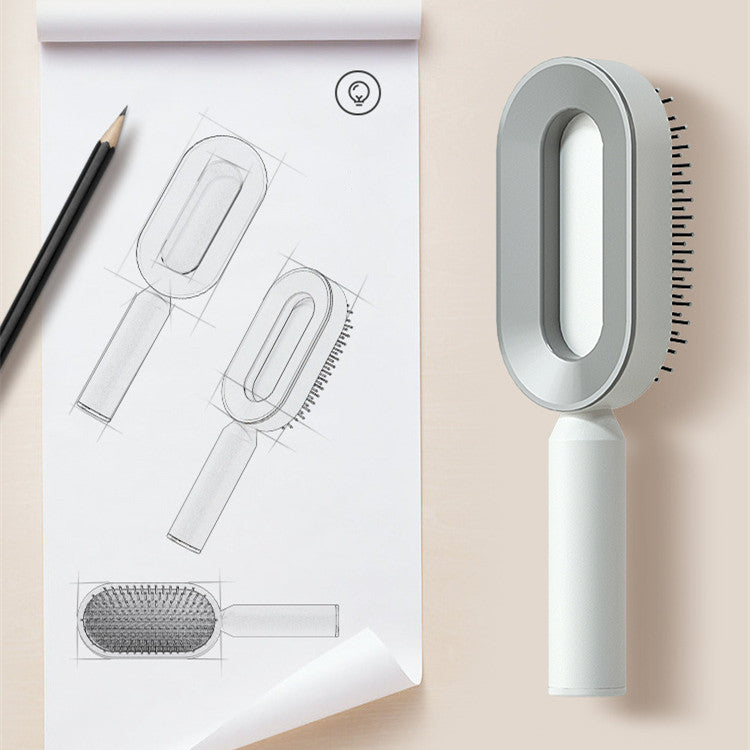 Self Cleaning Hair Brush For Women Comb Anti-Static Hairbrush - TrendsfashionIN