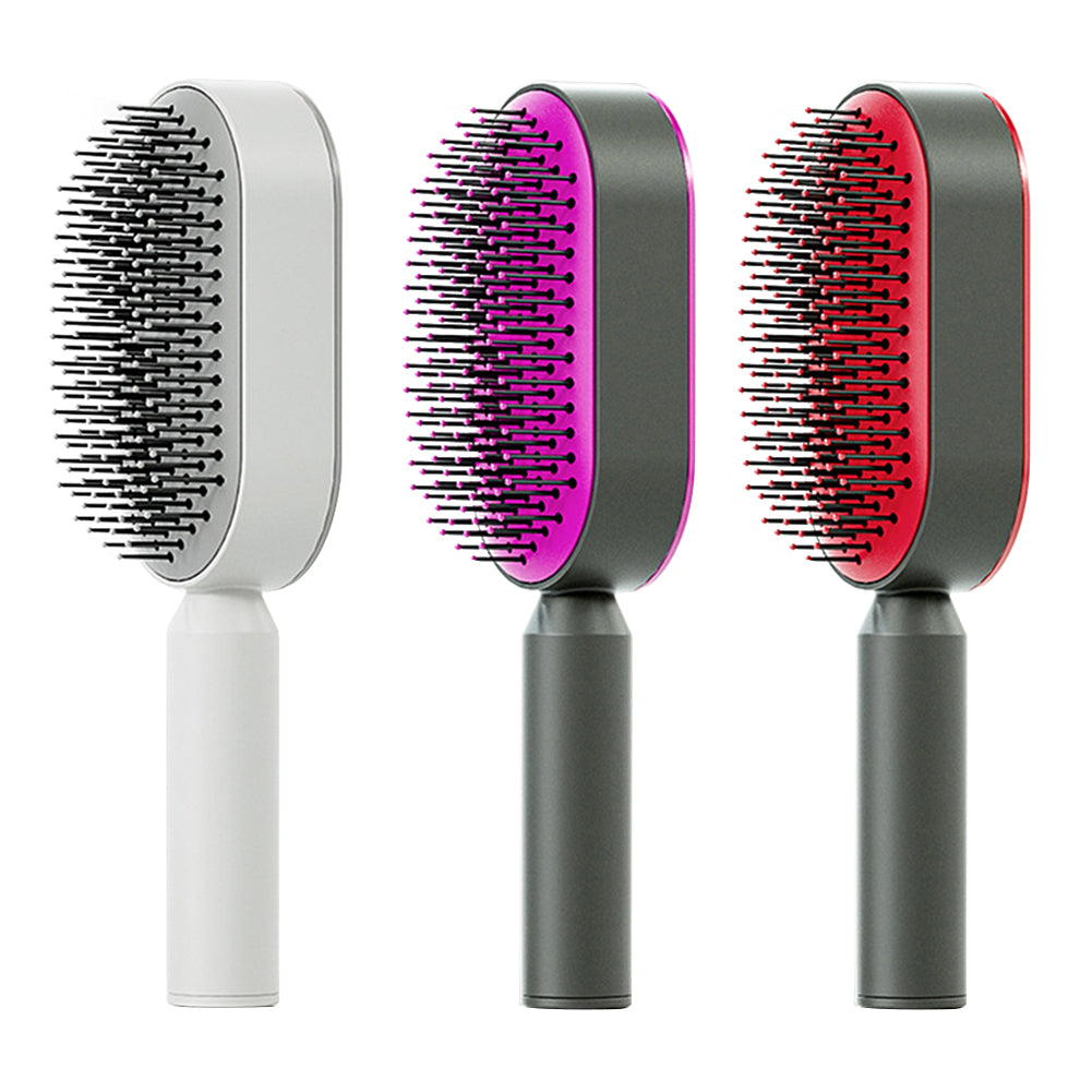 Self Cleaning Hair Brush For Women Comb Anti-Static Hairbrush - TrendsfashionIN