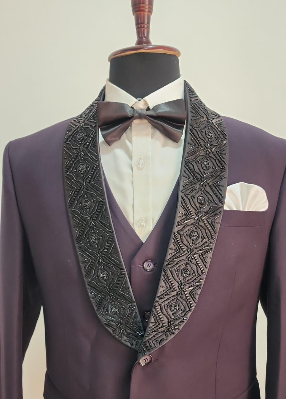 Hand Work Embroidery 3 Piece Suits, Designer Wedding, Dinner Party Wear Suits