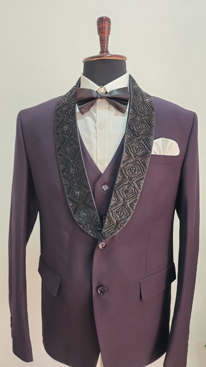 Hand Work Embroidery 3 Piece Suits, Designer Wedding, Dinner Party Wear Suits