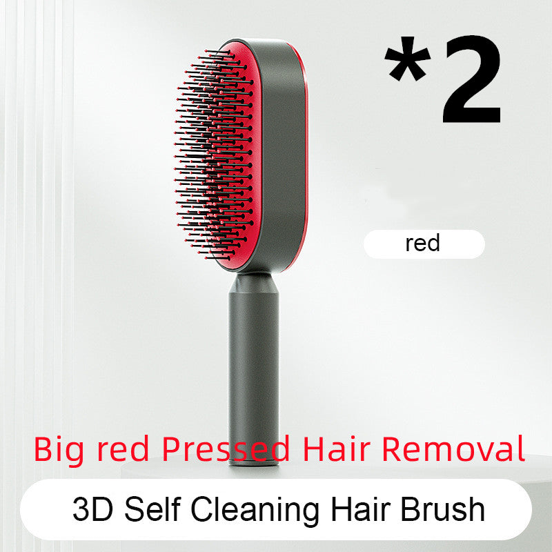 Self Cleaning Hair Brush For Women Comb Anti-Static Hairbrush - TrendsfashionIN
