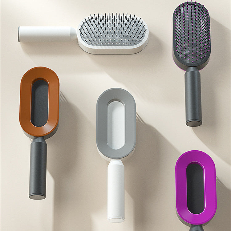 Self Cleaning Hair Brush For Women Comb Anti-Static Hairbrush - TrendsfashionIN