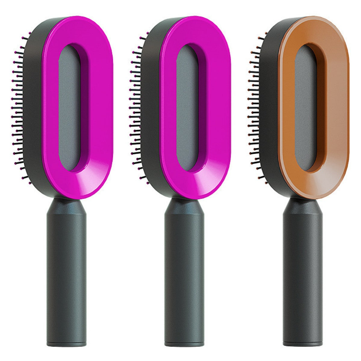 Self Cleaning Hair Brush For Women Comb Anti-Static Hairbrush - TrendsfashionIN