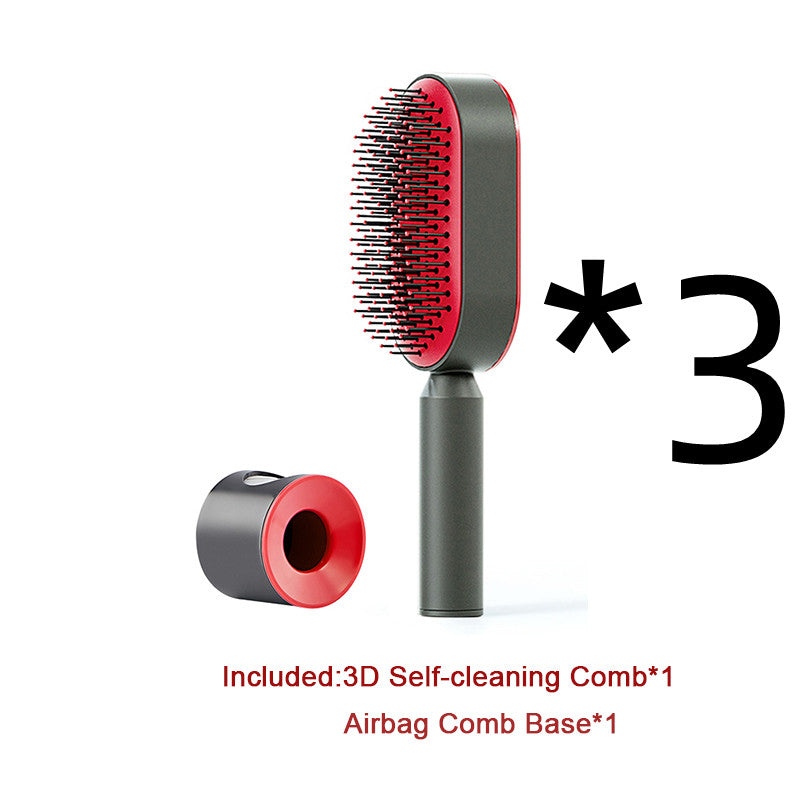 Self Cleaning Hair Brush For Women Comb Anti-Static Hairbrush - TrendsfashionIN