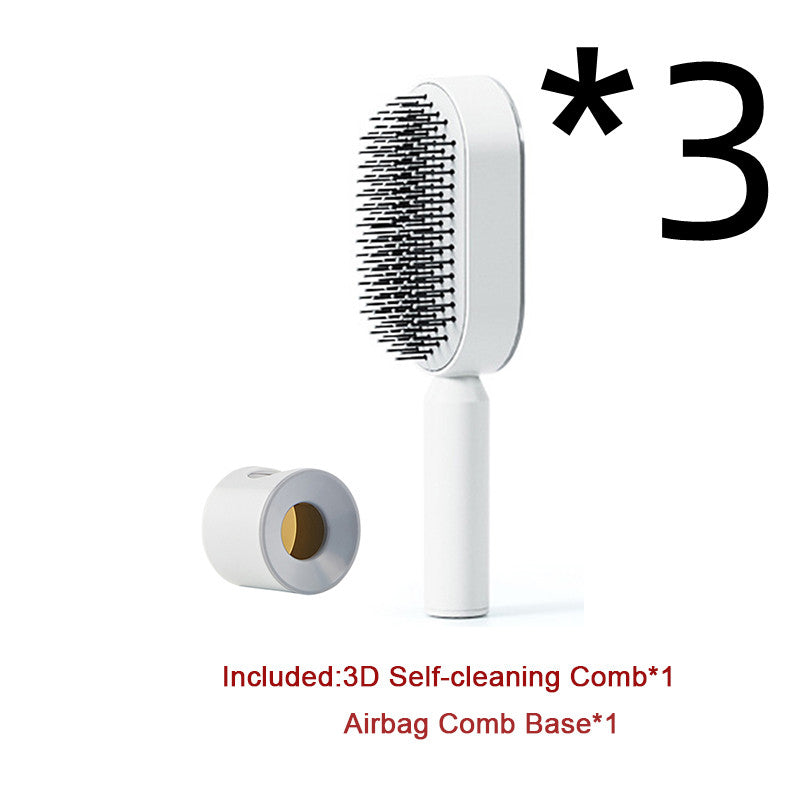 Self Cleaning Hair Brush For Women Comb Anti-Static Hairbrush - TrendsfashionIN