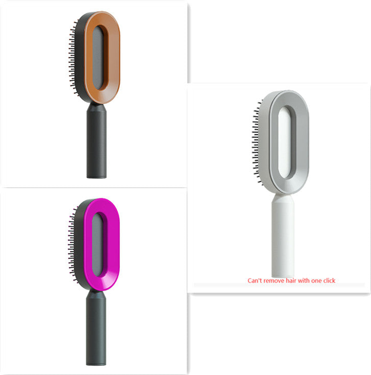 Self Cleaning Hair Brush For Women Comb Anti-Static Hairbrush - TrendsfashionIN