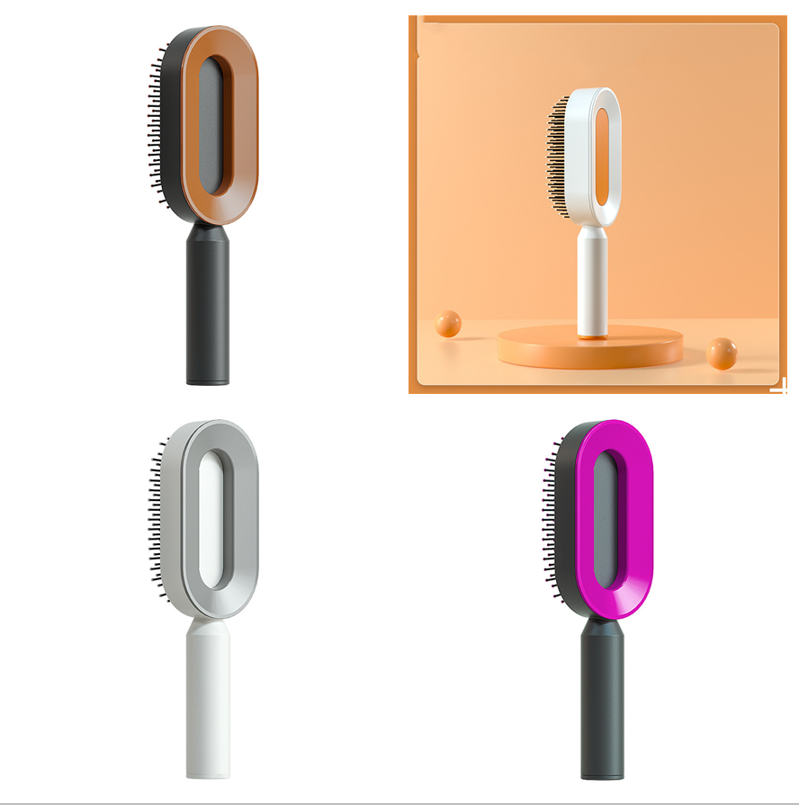 Self Cleaning Hair Brush For Women Comb Anti-Static Hairbrush - TrendsfashionIN