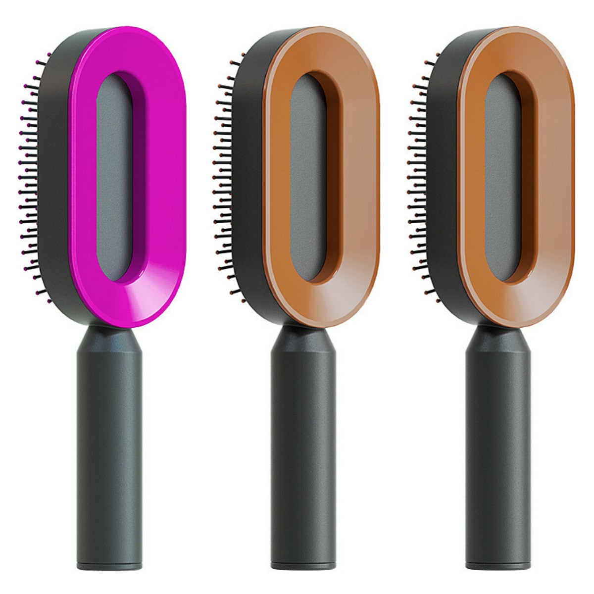 Self Cleaning Hair Brush For Women Comb Anti-Static Hairbrush - TrendsfashionIN