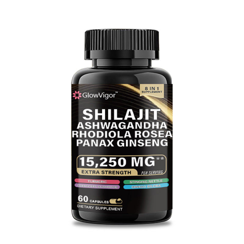 GlowVigor Shilajit 9000 Panax Ginseng 1500MG Ashwagandha and More