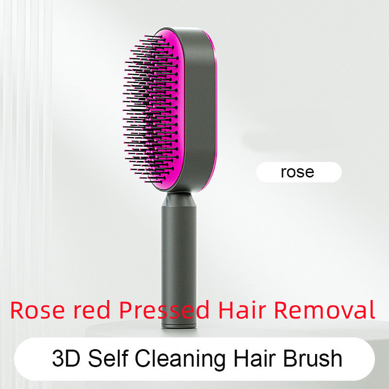 Self Cleaning Hair Brush For Women Comb Anti-Static Hairbrush - TrendsfashionIN