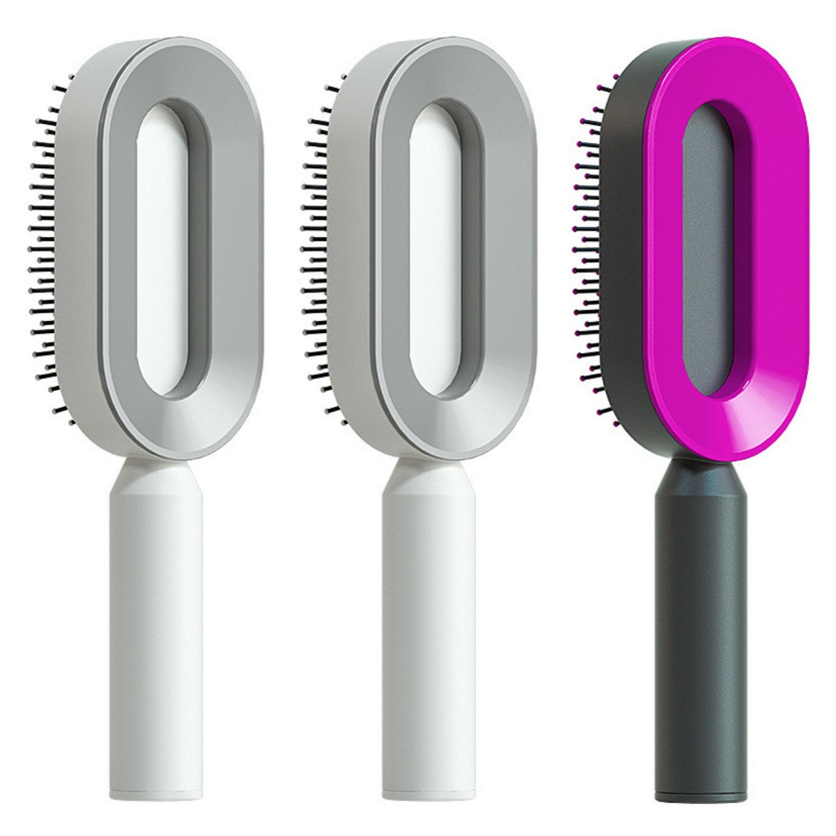 Self Cleaning Hair Brush For Women Comb Anti-Static Hairbrush - TrendsfashionIN