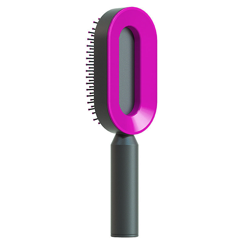 Self Cleaning Hair Brush For Women Comb Anti-Static Hairbrush - TrendsfashionIN