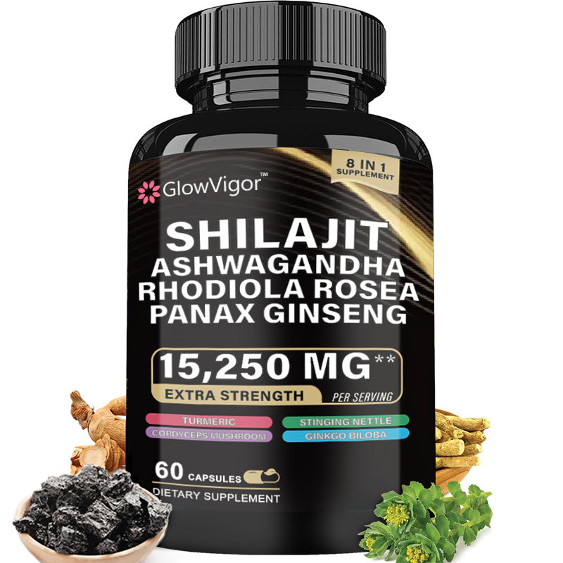 GlowVigor Shilajit 9000 Panax Ginseng 1500MG Ashwagandha and More