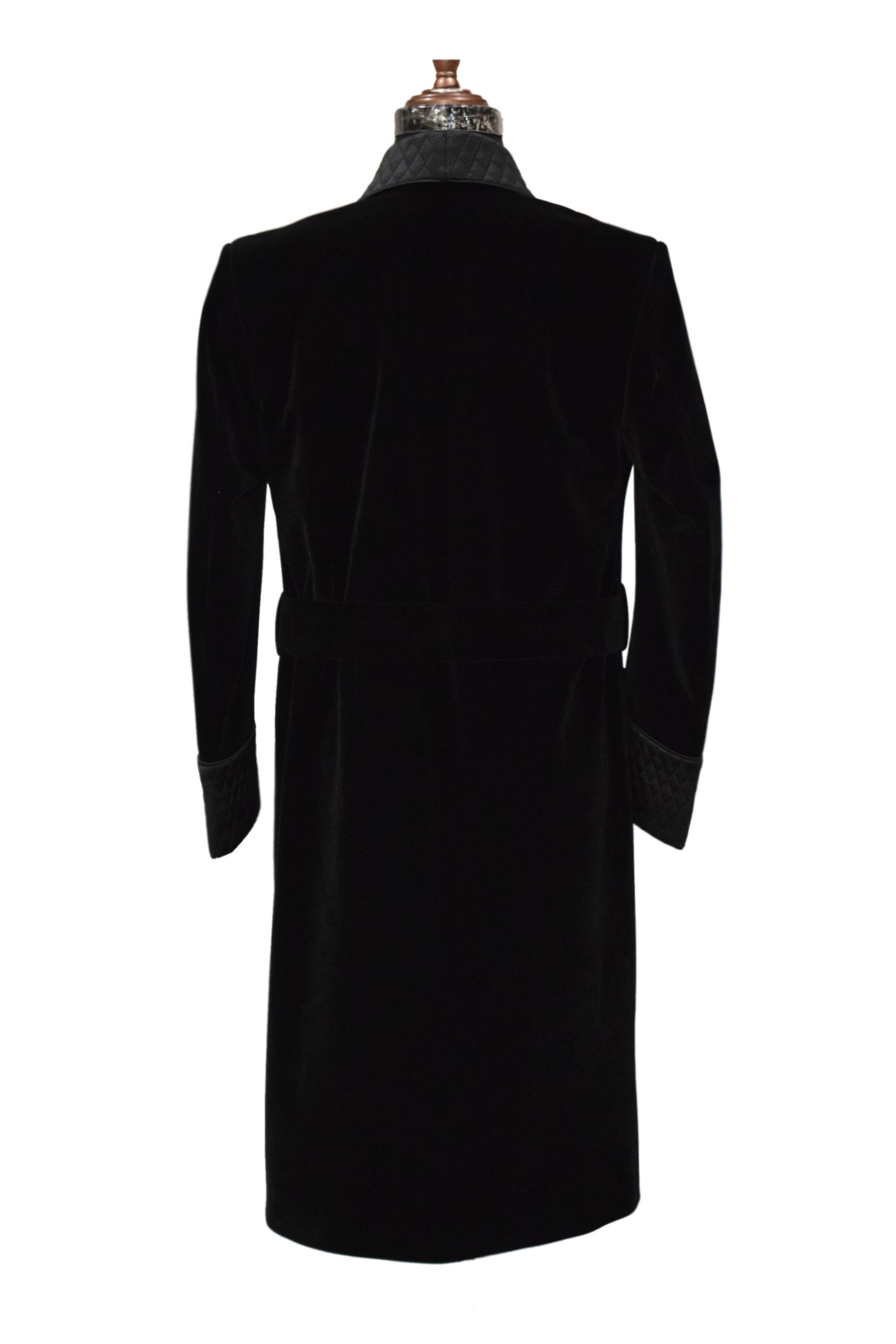 Men Black Smoking Jacket Designer Party Wear Long Coat - TrendsfashionIN