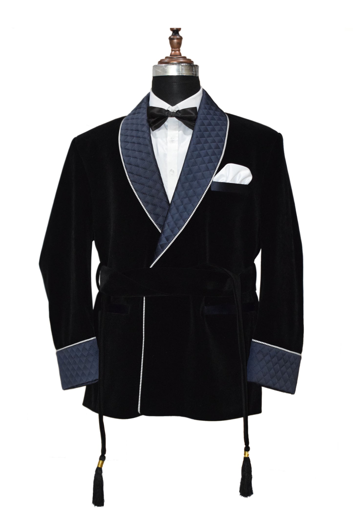 Men Black Smoking Jacket Designer Party Wear Coats - TrendsfashionIN