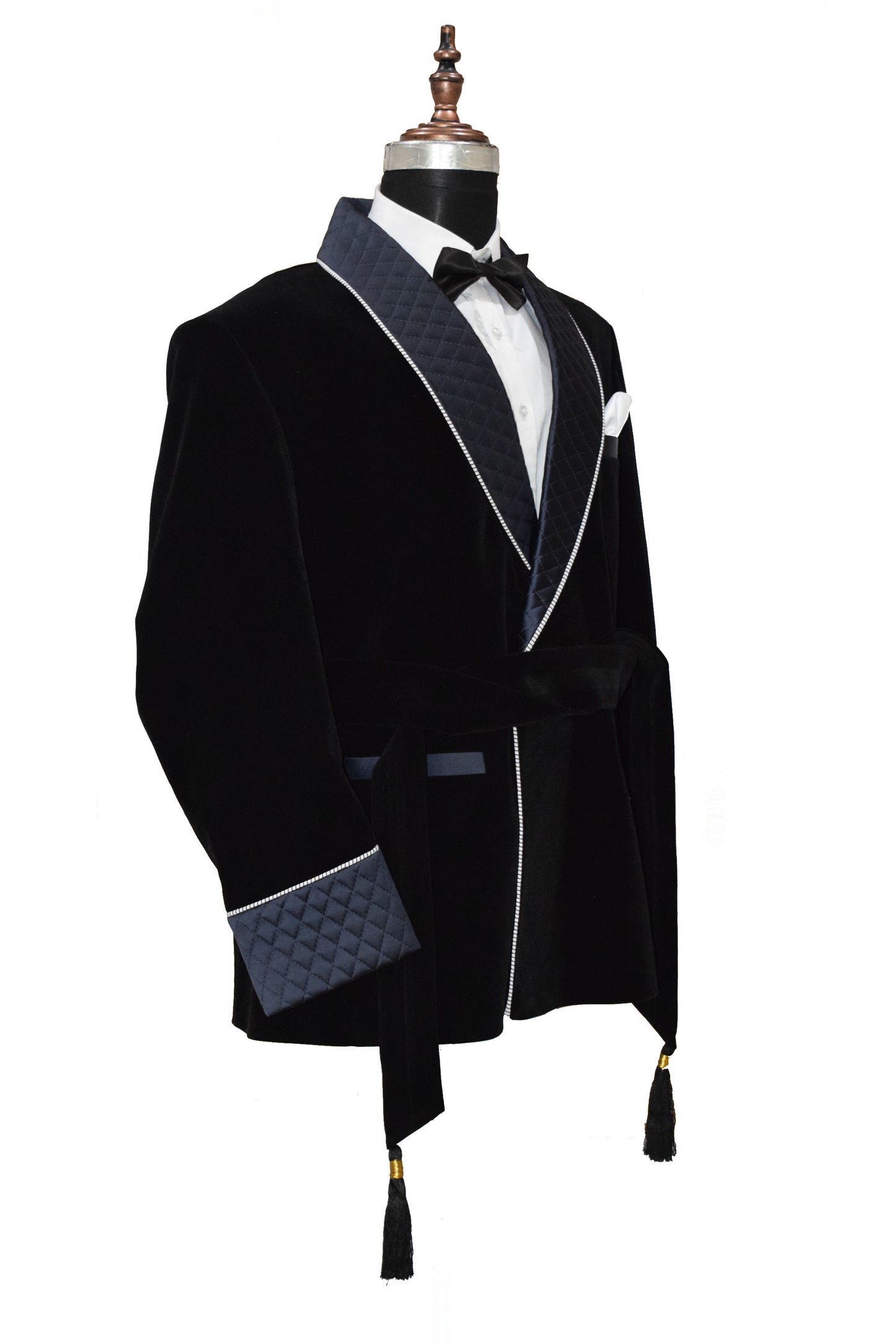 Men Black Smoking Jacket Designer Party Wear Coats - TrendsfashionIN