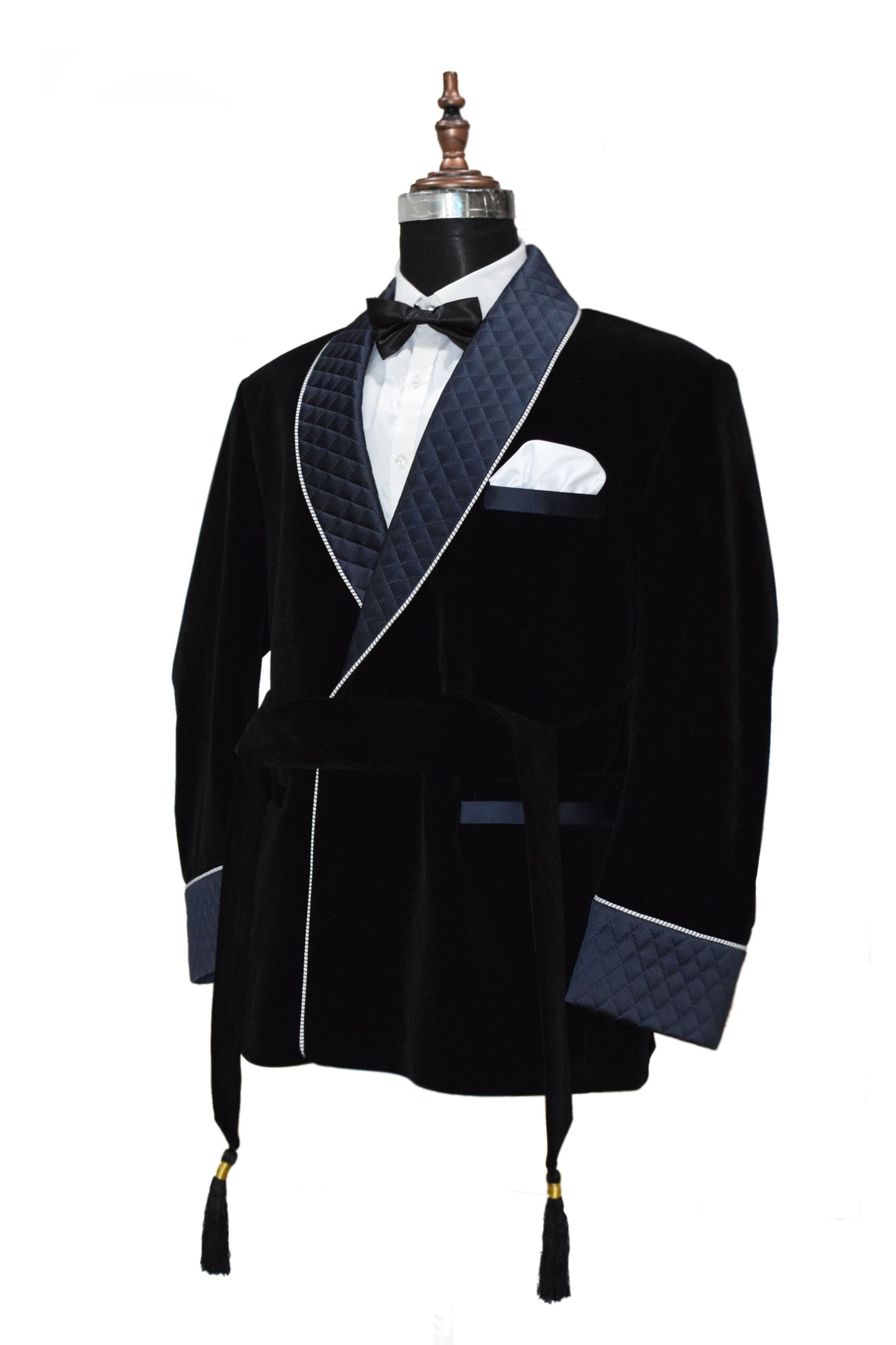 Men Black Smoking Jacket Designer Party Wear Coats - TrendsfashionIN