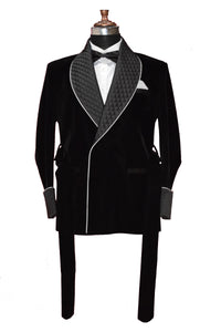 Men Black Smoking Jacket Designer Party Wear Coats - TrendsfashionIN