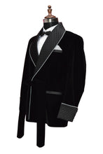 Load image into Gallery viewer, Men Black Smoking Jacket Designer Party Wear Coats - TrendsfashionIN
