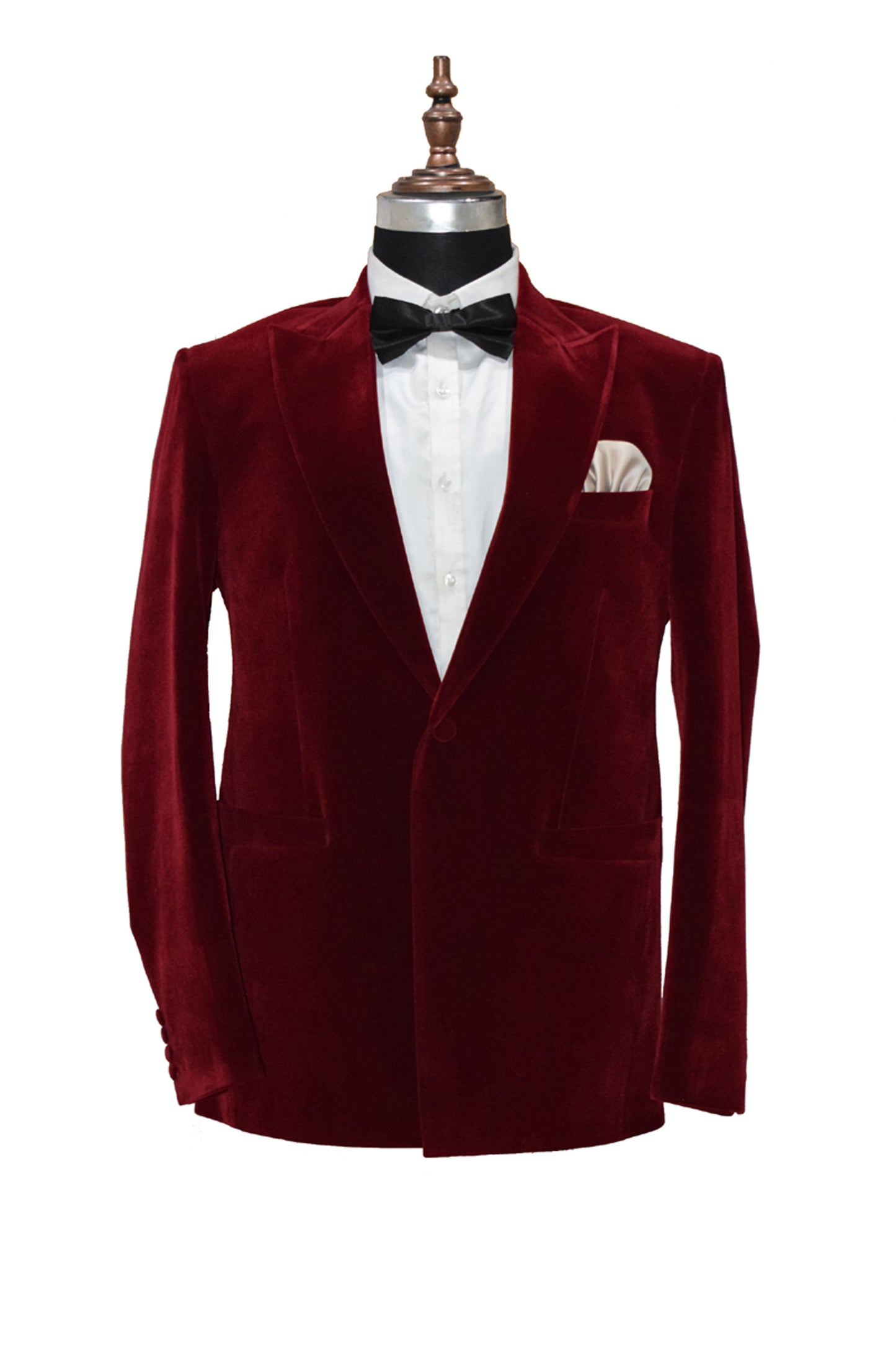 Men Maroon Smoking Jacket Dinner Party Wear Coat - TrendsfashionIN