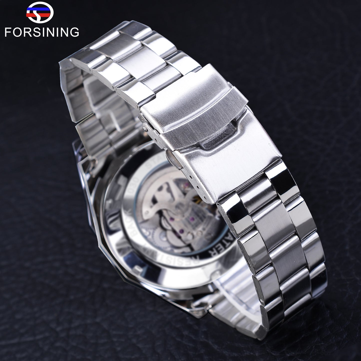 Mens Skeleton Watch Stainless Steel Waterproof watch - TrendsfashionIN