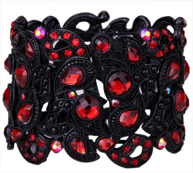 Stretch Bracelet Vintage Flower Crystal Women - TrendsfashionIN
