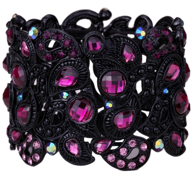 Stretch Bracelet Vintage Flower Crystal Women - TrendsfashionIN