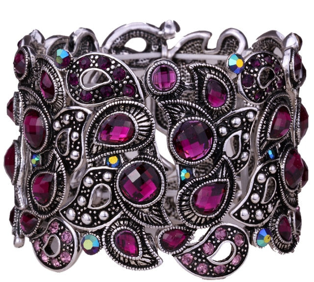 Stretch Bracelet Vintage Flower Crystal Women - TrendsfashionIN