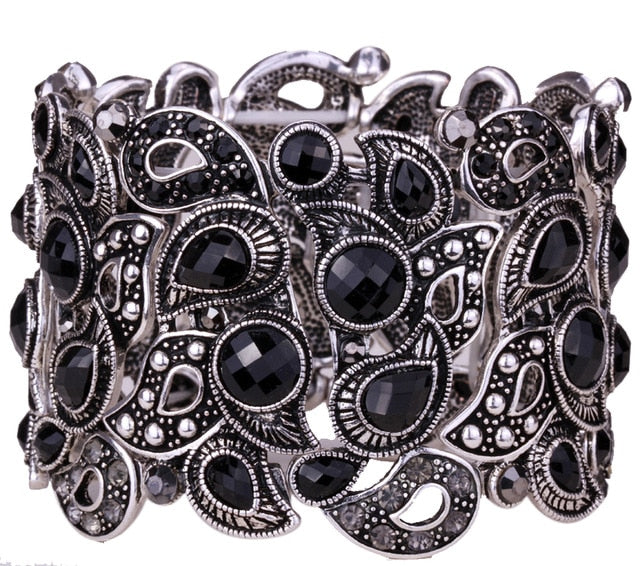 Stretch Bracelet Vintage Flower Crystal Women - TrendsfashionIN