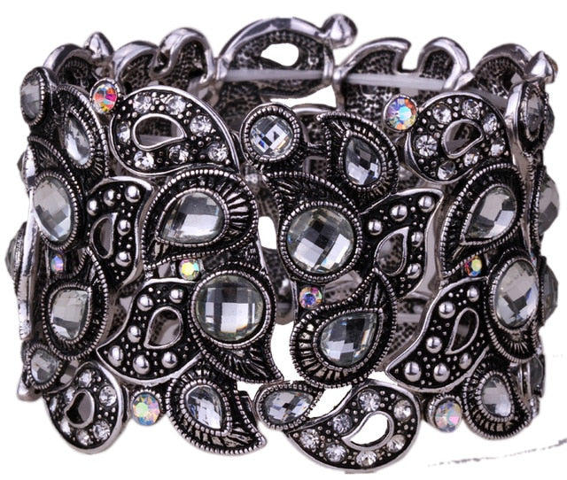 Stretch Bracelet Vintage Flower Crystal Women - TrendsfashionIN
