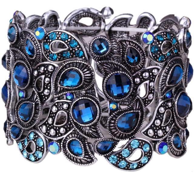 Stretch Bracelet Vintage Flower Crystal Women - TrendsfashionIN