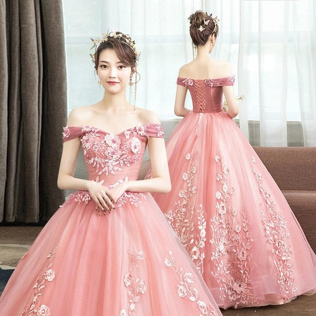 Mrs Win Off The Shoulder Luxury Dresses Gown for women - TrendsfashionIN
