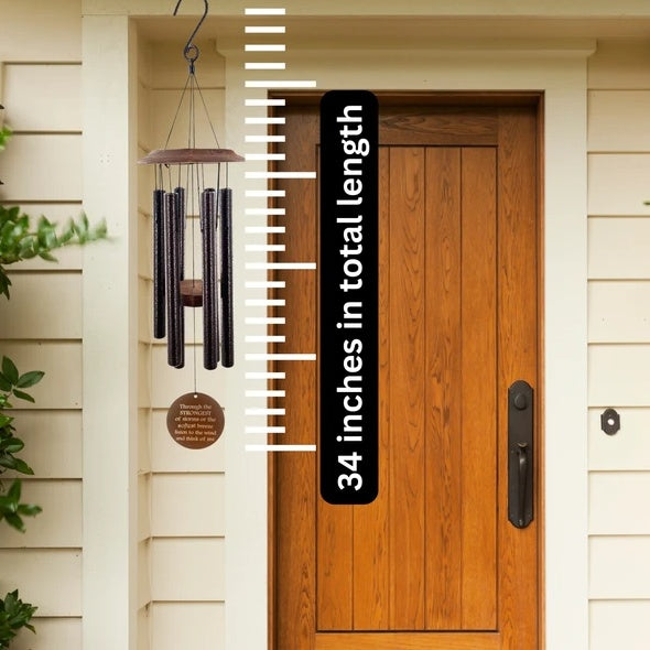Black 34 Inch Memorial Wind Chime Through The Strongest Of Storms.