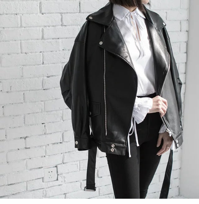 Leather Jacket Student Motorcycle Jacket - TrendsfashionIN