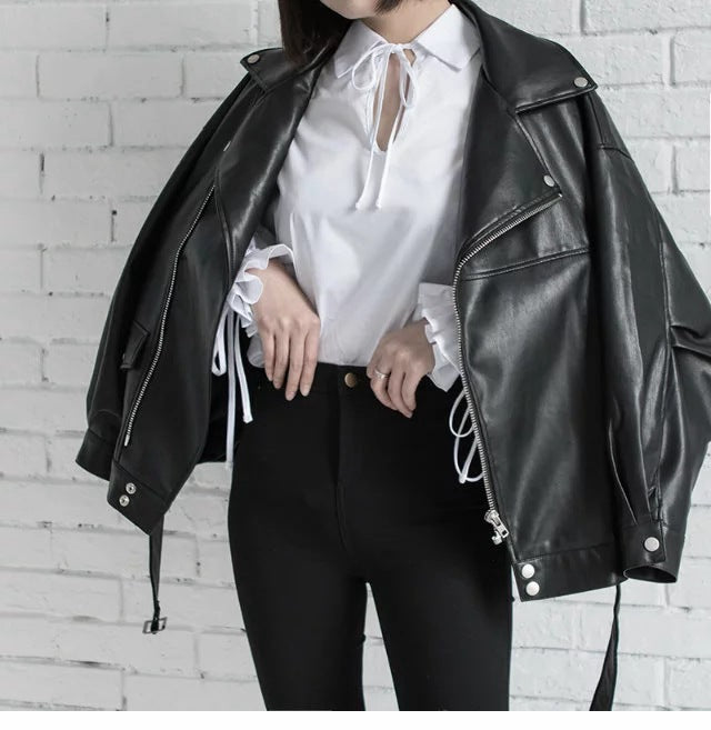 Leather Jacket Student Motorcycle Jacket - TrendsfashionIN