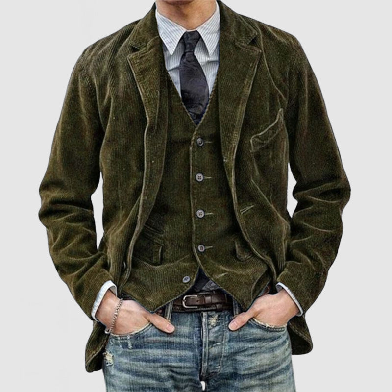 Fashionable Minimalist Retro Men’s Blazer Jackets  – Slim Fit Classic Style - TrendsfashionIN
