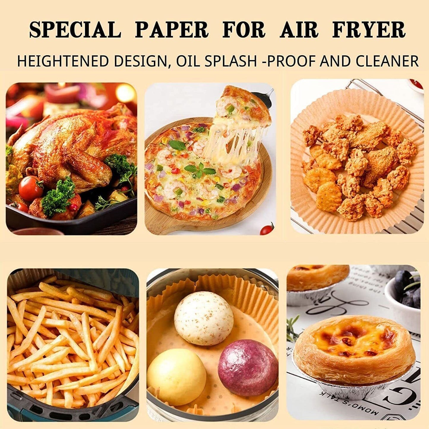 Air Fryer 200PCS Disposable Paper Liner Non-stick