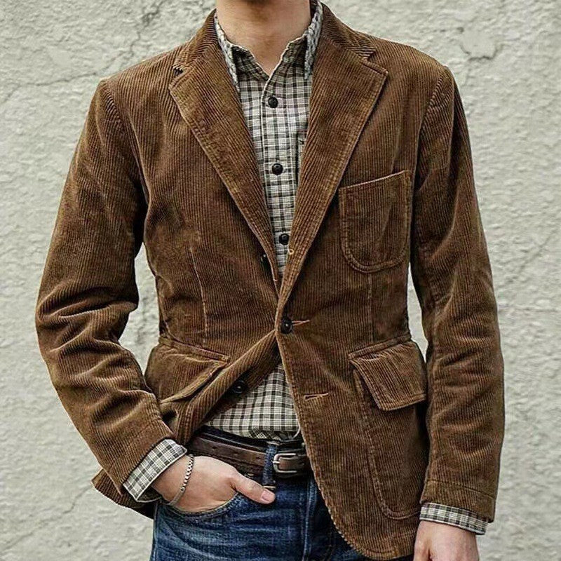 Fashionable Minimalist Retro Men’s Blazer Jackets  – Slim Fit Classic Style - TrendsfashionIN