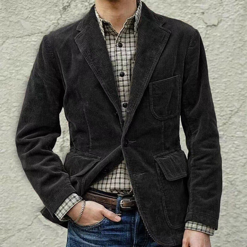 Fashionable Minimalist Retro Men’s Blazer Jackets  – Slim Fit Classic Style - TrendsfashionIN