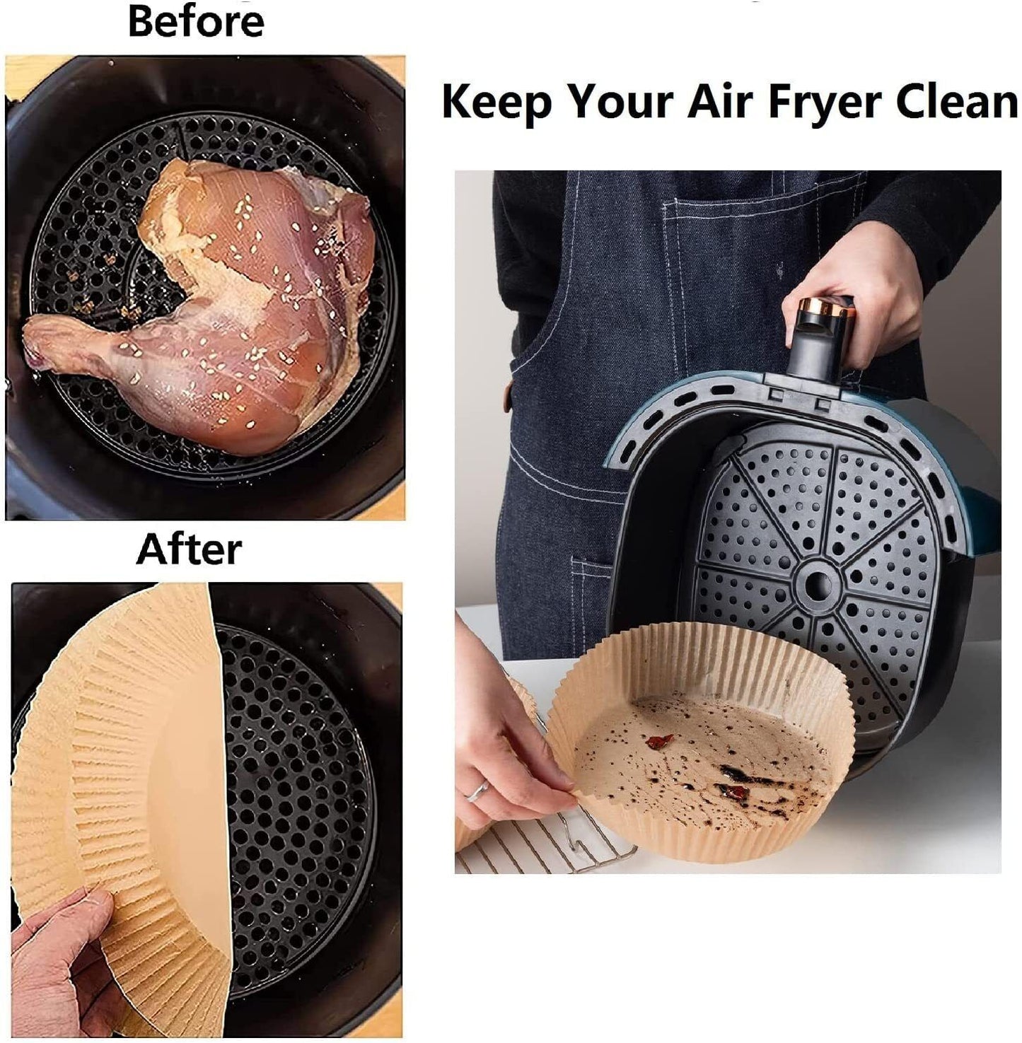 Air Fryer 200PCS Disposable Paper Liner Non-stick