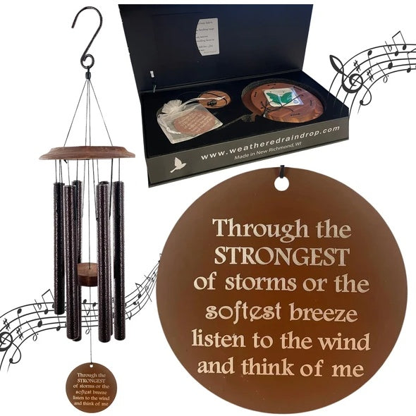 Black 34 Inch Memorial Wind Chime Through The Strongest Of Storms.