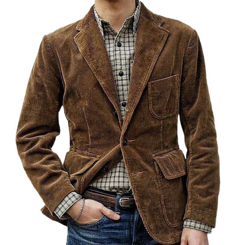 Fashionable Minimalist Retro Men’s Blazer Jackets  – Slim Fit Classic Style - TrendsfashionIN